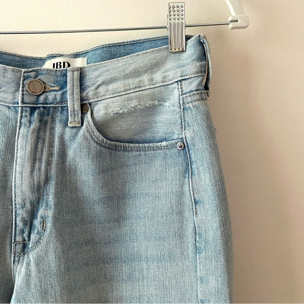 JBD Just Black Denim High Rise Ripped Straight Leg Ankle Jeans LightWash Size 25 - Picture 2 of 7